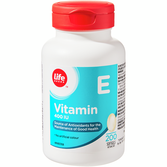 Life Brand Vitamin E 400 IU 200 Softgels 200 ea, $0.10/1ea
