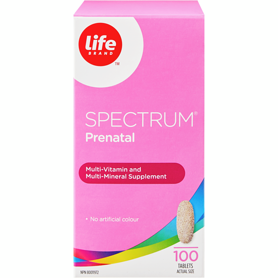 Life Brand Spectrum Prenatal 100 Tablets 100 ea, $0.15/1ea