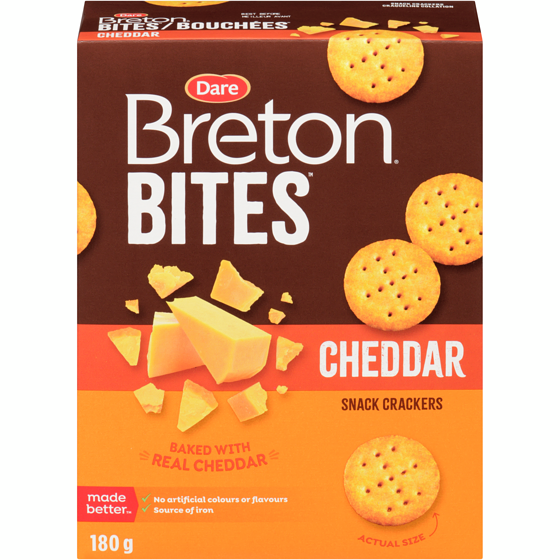 Dare Bites Snack Crackers Cheddar 180 g, $1.94/100g