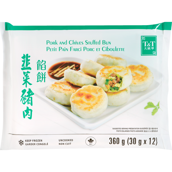 T&T Pork & Chives Bun 360 g, $1.94/100g