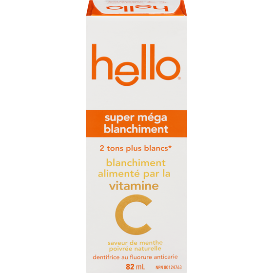 Colgate Dentifrice au fluorure anticarie super méga blanchiment saveur de menthe poivrée naturelle 82 ml, 10,96 $/100ml
