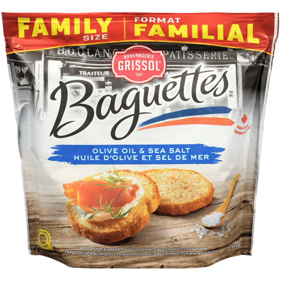 Grissol Baguettes, Olive Oil & Sea Salt Family Size 220 g, $2.72/100g