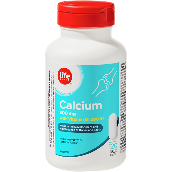 Life Brand Calcium 300 mg with Vitamin D3 200 IU 120 Tablets 120 ea, $0.07/1ea