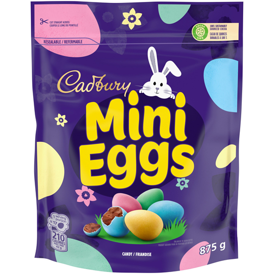 Cadbury Mini Eggs, Chocolatey Candy Eggs, Party Size, Resealable 875 g, $2.29/100g
