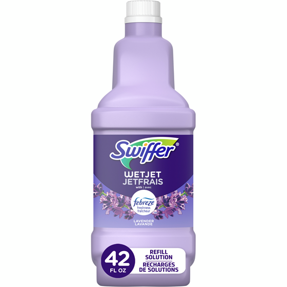 Swiffer WetJet Spray Mop Multi-Purpose and Hardwood Liquid Floor Cleaner Refill, Lavender Vanilla & Comfort 1.25 l, $0.76/100ml