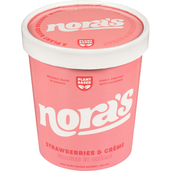 Nora Non-Dairy Frozen Dessert Strawberries & Crème 500 ml, $1.90/100ml