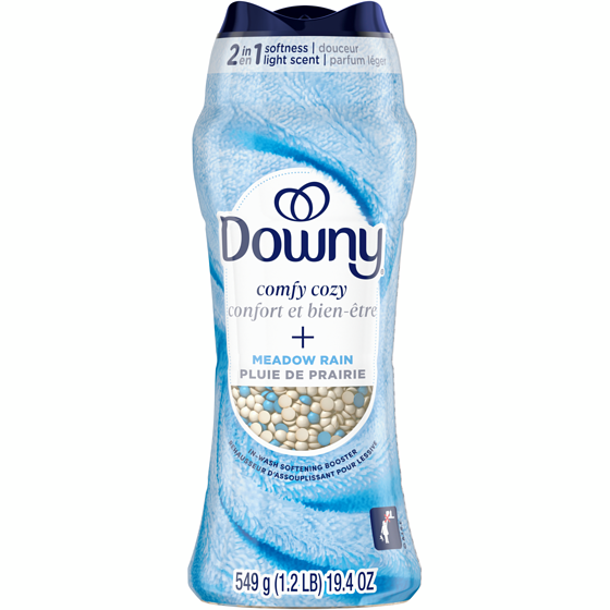 Downy Perles de rehausseur de parfum pour lessive Confort et bien-être, parfum Pluie de prairie, Douceur et fraîcheur 549 g, 2,91 $/100g