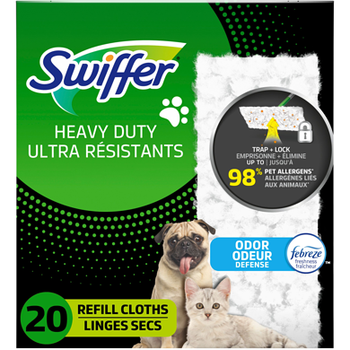 Swiffer Sweeper Pet Heavy Duty Dry Multi-Surface Cloth Refills for Floor Sweeping and Cleaning, Freshness, 20 count 20 ea, $0.70/1ea
