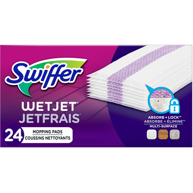Swiffer WetJet Spray Mop Multi-Surface Floor Cleaner Pad Refill, 24 count 24 ea, $0.79/1ea