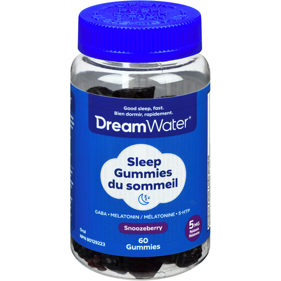 Dream Water Gummies du sommeil snoozeberry 60 ea, 0,37 $/1ch