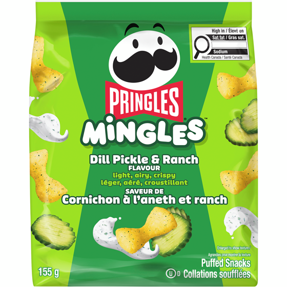 Pringles Mingles Puffed Snacks Dill Pickle & Ranch Flavour 155 g, $3.09/100g