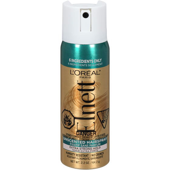 L'Oreal Paris Extra Strong Hold Hairspray, Elnett Satin Unscented, Travel Size 75 ml, $15.32/100ml
