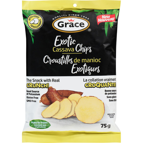 Grace Exotic Cassava Chips 75 g, $4.39/100g