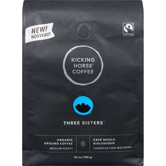 Kicking Horse Café moulu biologique three sisters torréfaction moyenne 708 g, 4,24 $/100g