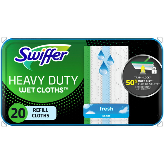Swiffer Sweeper Heavy Duty Multi-Surface Wet Cloth Refills for Floor Mopping and Cleaning, Fresh Scent, 20 count 20 ea, $0.55/1ea