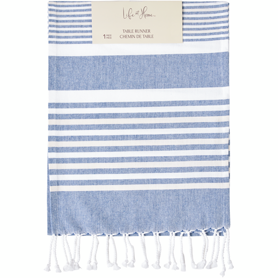 Life at Home Stripe Table Runner - Coastal 1 ea, $20.00/1ea
