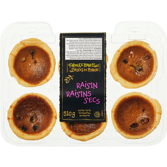 Farmer's Market Raisin Butter Tarts 510 g, $1.57/100g