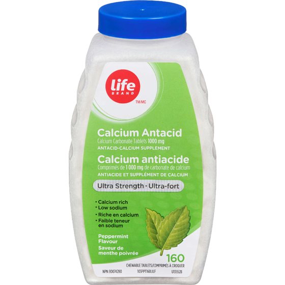 Life Brand Calcium Antacid Ultra Strength Peppermint 160 160 ea, $0.05/1ea