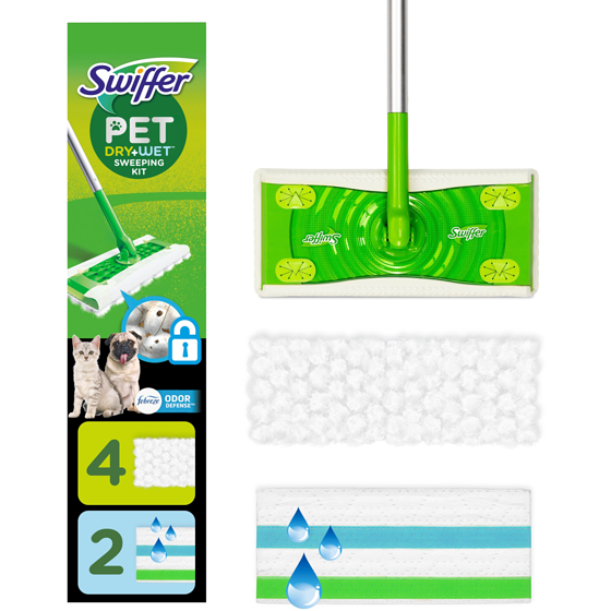 Swiffer Sweeper Pet Sweep + Mop Broom & Mop Alter, Dry & Wet Floor Cleaner, Fresh Scent, Cleaning Set 1 ea, $21.99/1ea