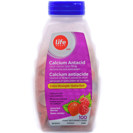 Life Brand Extra Strength Calcium Antacid Assorted Berries 100 ea, $0.04/1ea