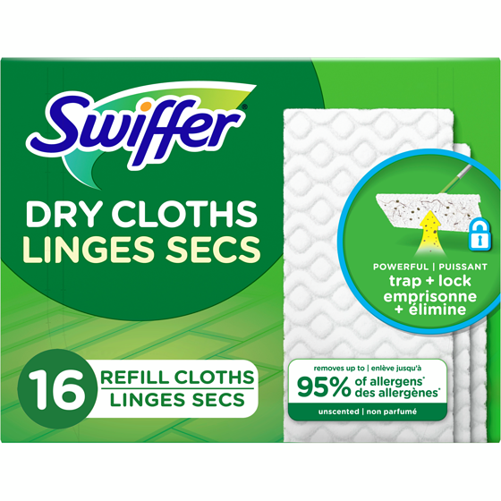 Swiffer Sweeper Dry Multi-Surface Sweeping Cloth Refills for Floor Sweeping and Cleaning, Unscented, 16 count 16 ea, $0.62/1ea
