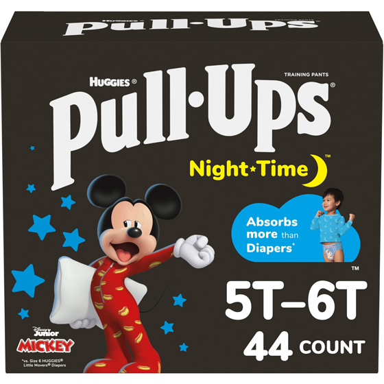 Huggies Pull-Ups Boys' Night-Time Training Pants, 5T-6T (46-60 lbs), 44 Ct 44 ea, $0.75/1ea