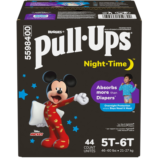 Huggies Sous-vêtements d’entraînement de nuit, garçons, 5T-6T, 44 sous-vêtements 44 ea, 0,75 $/1ch