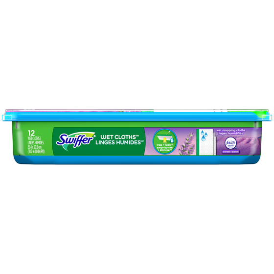 Swiffer Sweeper Wet Mopping Cloth Refills for Floor Mopping and Cleaning, Multi-Surface Floor Cleaner with Freshness, Lavender Scent, 12 count 12 ea, $0.83/1ea