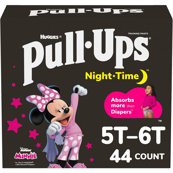 Huggies Pull-Ups Girls' Night-Time Training Pants, 5T-6T (46-60 lbs), 44 Ct 44 ea, $0.75/1ea