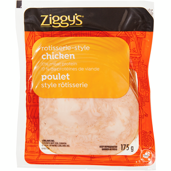 Ziggy's Rotisserie-Style Chicken Slices 175 g, $2.14/100g