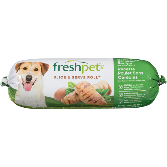 Freshpet Aliment pour chiens recette poulet sans céréales aux pommes de terre et épinards 680 g, 1,47 $/100g