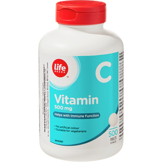 Life Brand Vitamin C 500 mg 500 Tablets 500 ea, $0.03/1ea