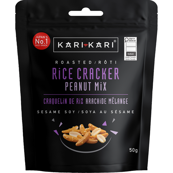 Kari Kari Roasted Rice Cracker & Peanut Mix, Sesame Soy 50 g, $4.58/100g