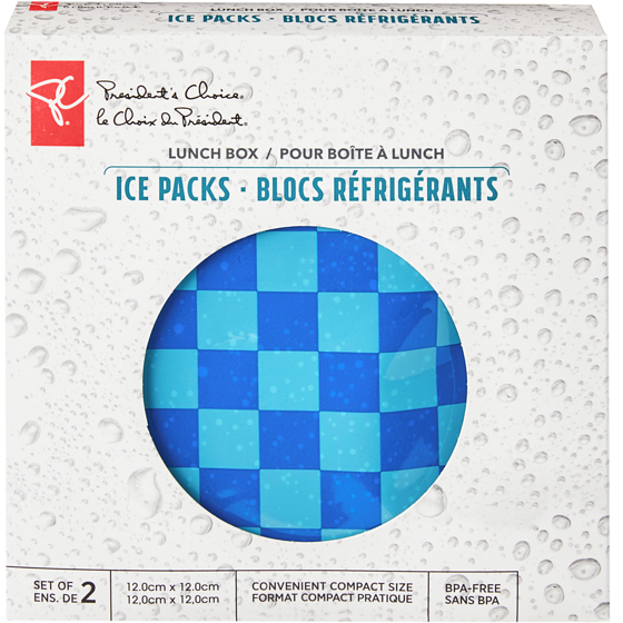 le Choix du Président Lot de 2 sacs réfrigérants pour boîte à lunch – carreaux 1 ea, 5,00 $/1ch