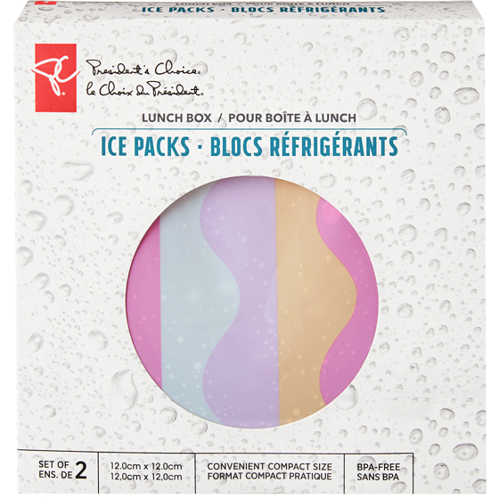 President's Choice Lunch Box Ice Packs 2 Piece Set - Waves 1 ea, $5.00/1ea