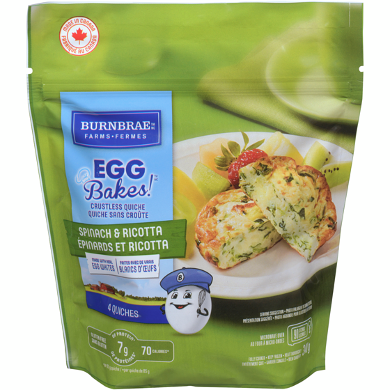 EGGBakes! Quiche Spinach & Ricotta, 4-Pack 340 g, $2.50/100g