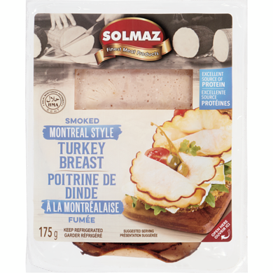 Solmaz Smoked Montreal Style Turkey Breast 175 g, $4.00/100g