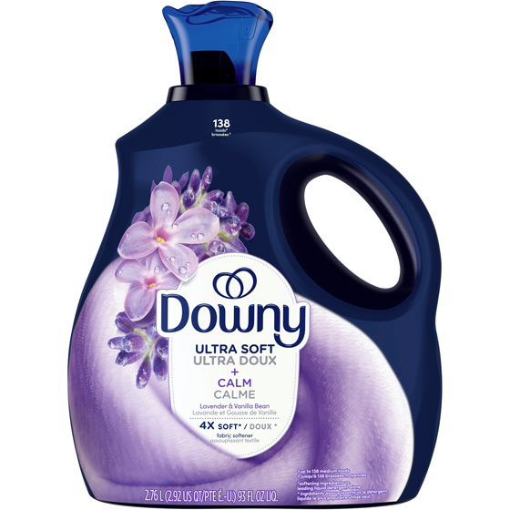 Downy Ultra Soft Plus Fresh Fabric Softener Liquid, Calm, Lavender and Vanilla Bean, 138 Lds 2.76 l, $0.91/100ml