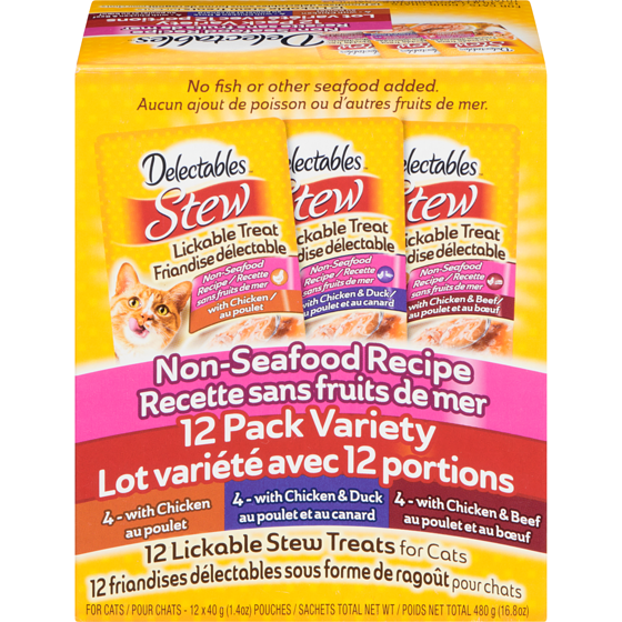 Hartz Stew Lickable Stew Treats For Cats Non-Seafood Recipe 12 Pack Variety 12x40.0 g, $3.54/100g