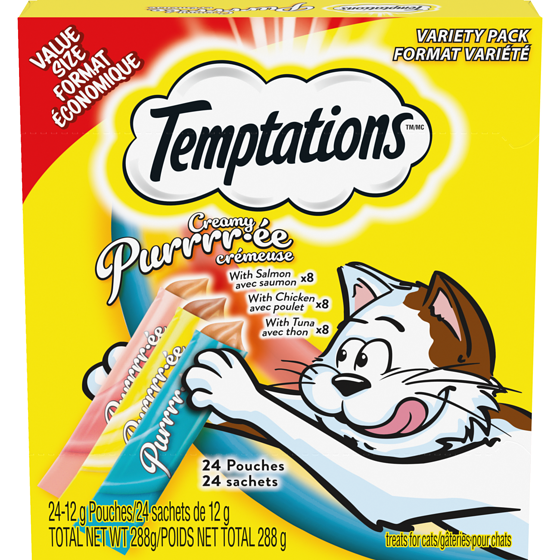 Whiskas Treats For Cats Creamy Purrrr-Ée Value Size Variety Pack 288 g, $9.02/100g