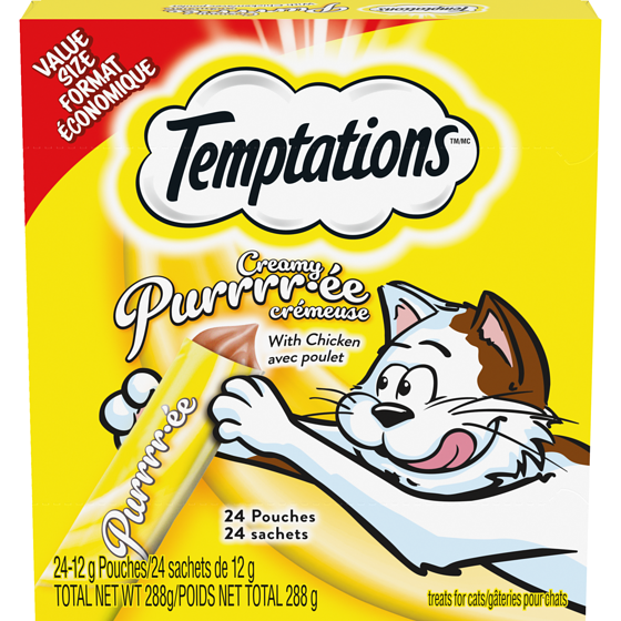 Whiskas Creamy Purrrr-Ée Treats For Cats Creamy Purrrr-Ée With Chicken Value Size 288 g, $9.02/100g