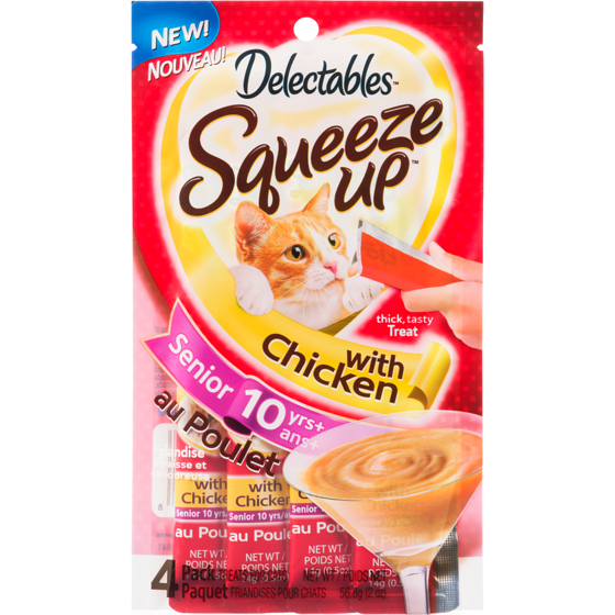 Hartz Squeeze up friandises pour chats au poulet senior 10 ans+ 4x56.0 g, 1,47 $/100g