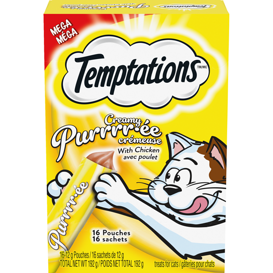 Temptations Treats For Cats Creamy Purrrr-Ée With Chicken Mega 192 g, $9.37/100g