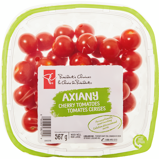 President's Choice Axiany Cherry Tomatoes 567 g, $1.59/100g