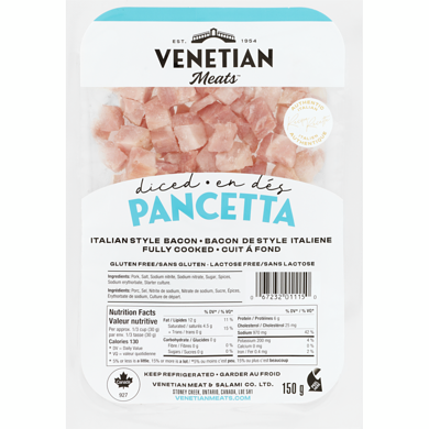 Venetian Italian Style Bacon Pancetta 150 g, $5.99/100g