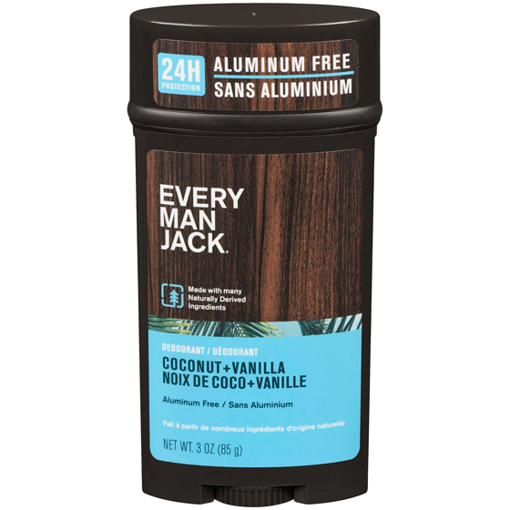 Every Man Jack Aluminum Free Deodorant, Coconut + Vanilla 85 g, $11.75/100g