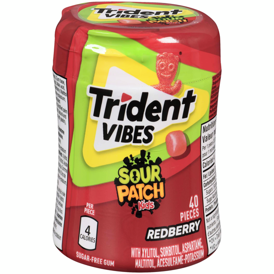 TRIDENT Vibes Sour Patch Kids Sugar-Free Gum Redberry 40 ea, $0.13/1ea