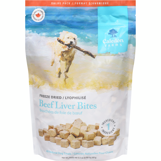 Caledon Farms All Natural Dog Treats Beef Liver Bites Freeze Dried Value Pack 355 g, $5.07/100g