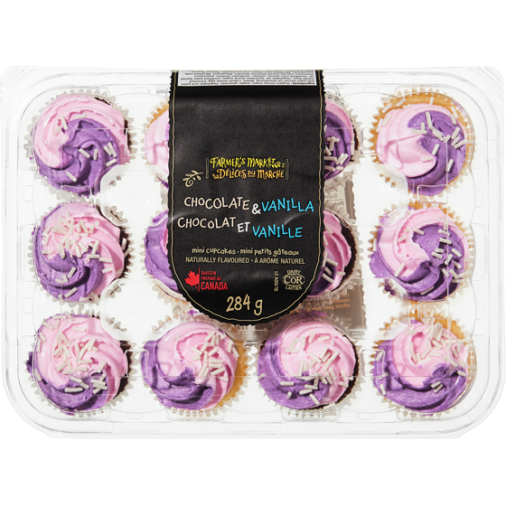 Délices du Marché Mini petits gâteaux chocolat et vanille 284 g, 2,11 $/100g