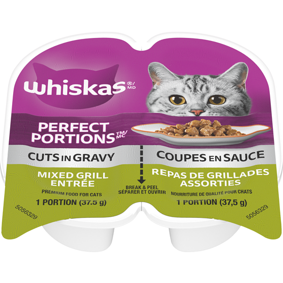 Whiskas Perfect Portions Premium Food For Cats Mixed Grill Entrée 75 g, $2.39/100g